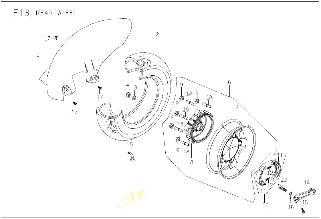 Genuine Buddy 125 Rear Wheel